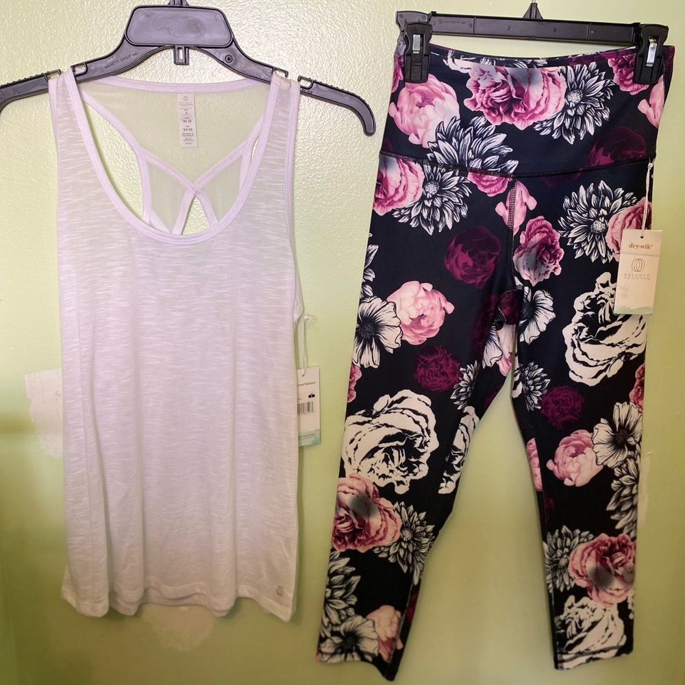 Balance collection workout leggings and top set